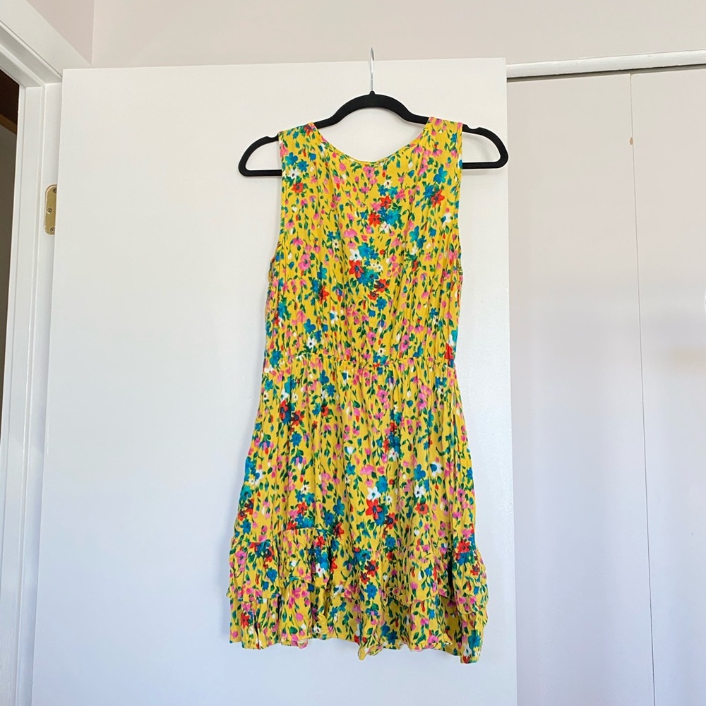 Bright Floral Sundress with Ruffles Size Large